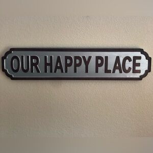 Rustic Metal "Our Happy Place" Wall Sign